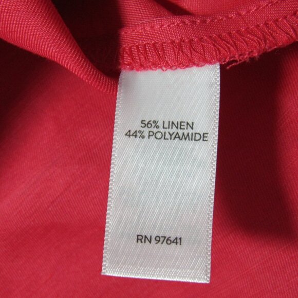 J Jill A-Line Linen Blend Midi Dress Womens L Strawberry Pink Sleeveless New Tag - Picture 8 of 10